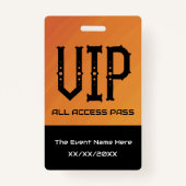 VIP All Access PassチケットホルダーID バッジ (裏面)