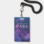 VIP All Access Pass屋外イベント幾何学的 バッジ (裏面（ネックストラップ付）)