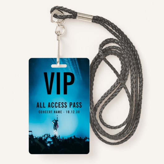 VIP All Access Pass カスタム Concert バッジ (正面ランヤード)