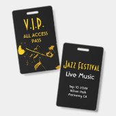 VIP All Access Pass (ミュージカルイベント垂直) バッジ (Front & Back)