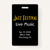 VIP All Access Pass (ミュージカルイベント垂直) バッジ (裏面)