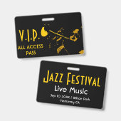 VIP All Access Pass (ミュージカルイベント) バッジ (Front & Back)