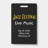 VIP All Access Pass atミュージカルイベントVertical Badg バッジ (裏面)