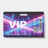VIP All Access Pass Badge Template Neon Glow バッジ (裏面)