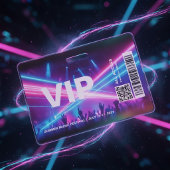 VIP All Access Pass Badge Template Neon Glow バッジ