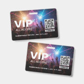 VIP All Access Pass Badge Template with QR Code  バッジ (正面＆裏面)