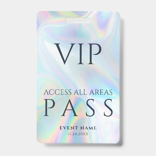 VIP All Access Pass Business Logoホログラフィック バッジ (正面)