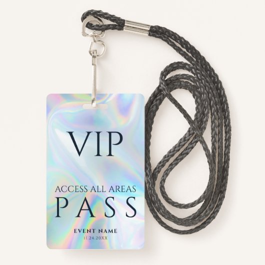 VIP All Access Pass Business Logoホログラフィック バッジ (正面ランヤード)