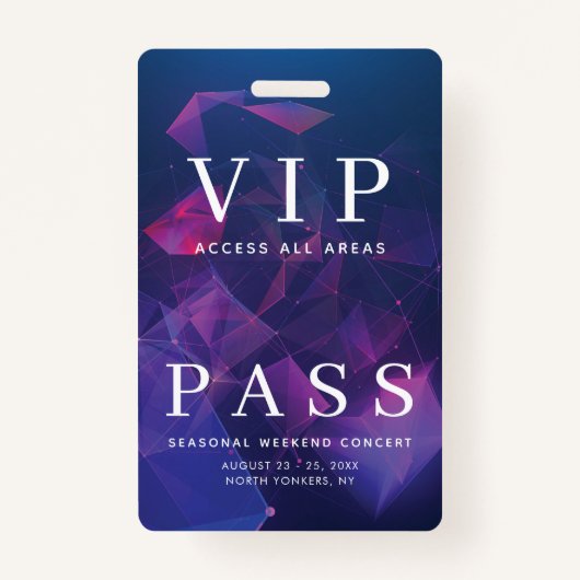 VIP All Access Pass Concert Backstage Geometric バッジ (正面)