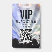 VIP All Access Pass QR Code Concert バッジ (正面)