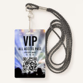 VIP All Access Pass QR Code Concert バッジ (正面ランヤード)
