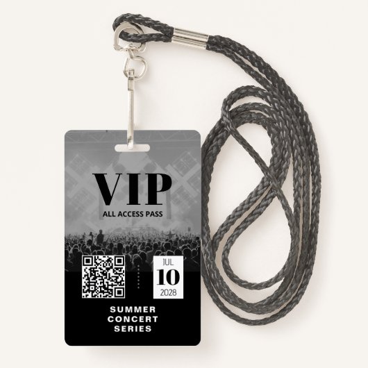 VIP All Access QRコードイベントバッジ バッジ (正面ランヤード)
