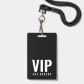 VIP All Access QRコードイベント写真ID バッジ (正面（ネックストラップ付）)