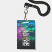 VIP All Access QRコードイベント写真ID バッジ (裏面（ネックストラップ付）)
