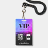 VIP All Access QRコード誕生日 バッジ (Back with Lanyard)