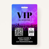 VIP All Access QRコード誕生日 バッジ (正面)