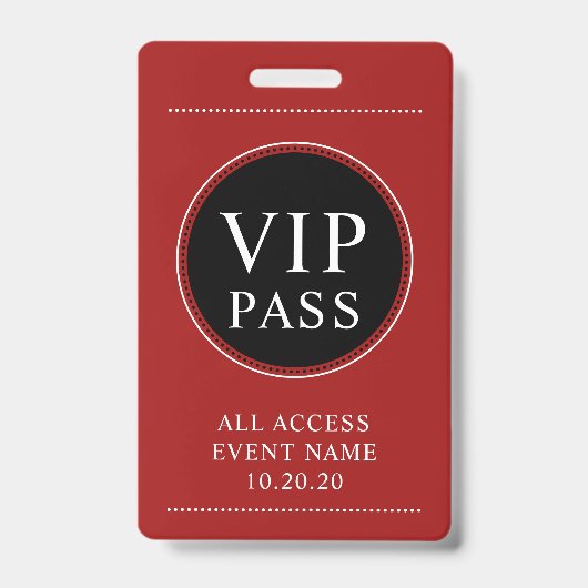 VIP All Access Redバッジ バッジ (正面)