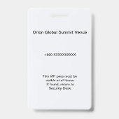 VIP Badge | Pass Badge – Corporate Security バッジ (裏面)
