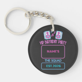 VIP Birthday Party Neon Squad Personalized Guest N キーホルダー