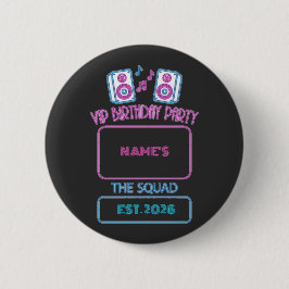 VIP Birthday Party Neon Squad Personalized Guest N 缶バッジ