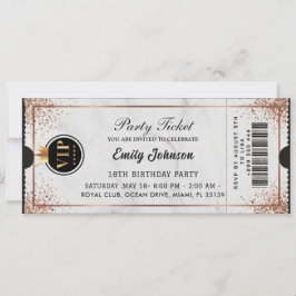 VIP Birthday Party Ticket Invitation Gold Black 招待状