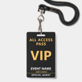 VIP Event Badge – All Access Pass Design バッジ (正面（ネックストラップ付）)