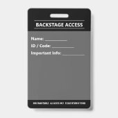 VIP Event Badge – All Access Pass Design バッジ (裏面)