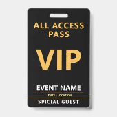 VIP Event Badge – All Access Pass Design バッジ (正面)