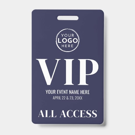 VIP Logo Navy Blue All Access Event バッジ (表面)