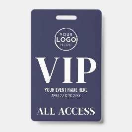 VIP Logo Navy Blue All Access Event バッジ