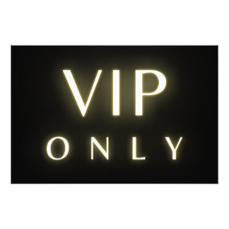 Vip only neon glowing luxe text design フォトプリント           