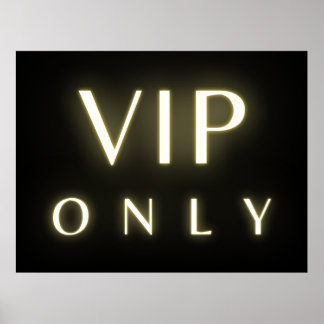 Vip only neon glowing luxe text design ポスター