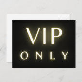 Vip only neon glowing luxe text design ポストカード (正面/裏面)