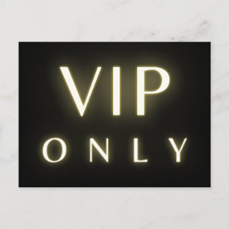Vip only neon glowing luxe text design ポストカード