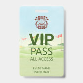 VIP PASS ゴルフクラブリーグロゴ バッジ (裏面)