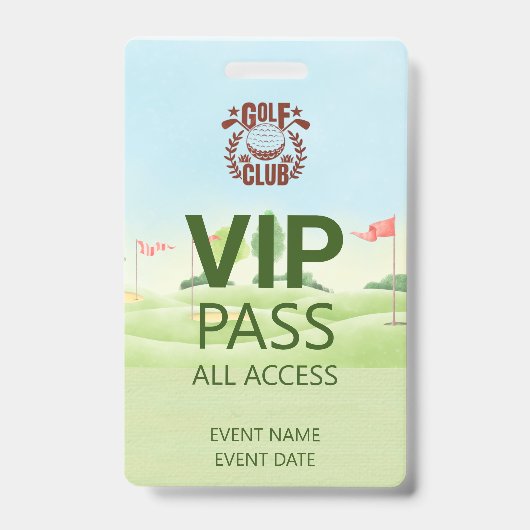 VIP PASS ゴルフクラブリーグロゴ バッジ (正面)