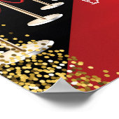 VIP Pass Hollywood Red Carpet Birthday Party Sign ポスター (角)