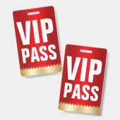 VIP PASS ID カード | 特別ゲスト バッジ (正面＆裏面)