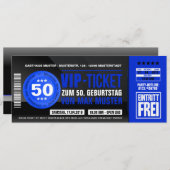 VIP-TICKET Einladungskarten (blau) 招待状 (正面/裏面)