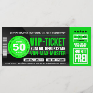 VIP-TICKET Einladungskarten (grün) 招待状