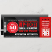 VIP-TICKET Einladungskarten (rot) 招待状 (正面/裏面)