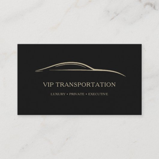 VIP Transportation QR Code Black & Gold 名刺 (正面)