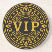 VIP Very Special Person Gold and Black Retro Chic コースター (正面)