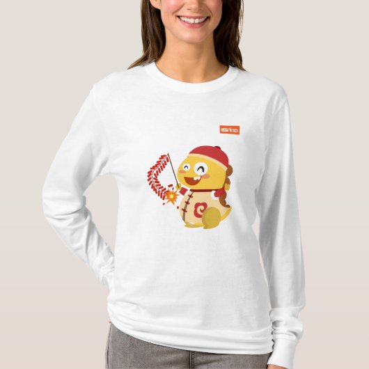 VIPKIDの旧正月の長袖のワイシャツ Tシャツ (正面)