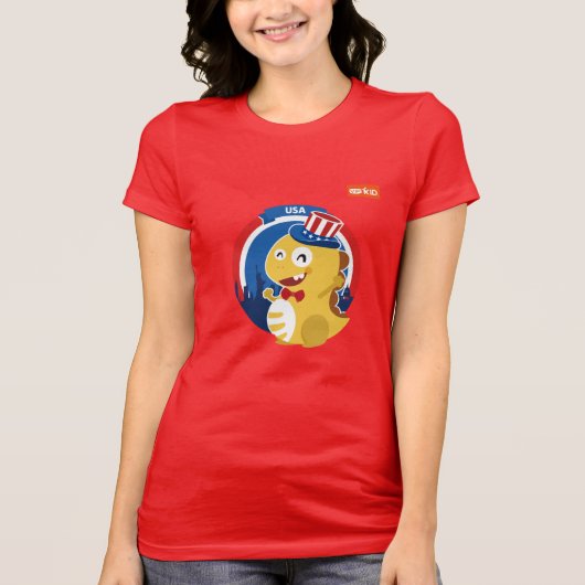 VIPKID米国のTシャツ(オレンジ) Tシャツ (正面)