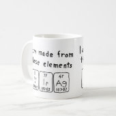 Virágの周期表の名前のマグ コーヒーマグカップ (正面左)