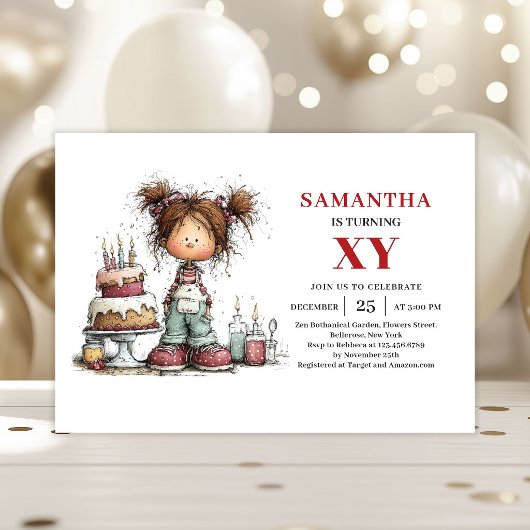 Viral Girl Birthday Invitation Pinterest Aesthetic 招待状