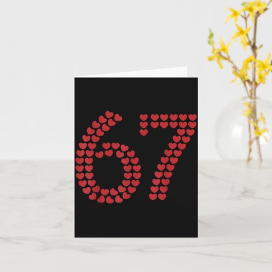 Viral Six Seven Love 67 Hearts Valentine's Day Cli カード (黄色い花)