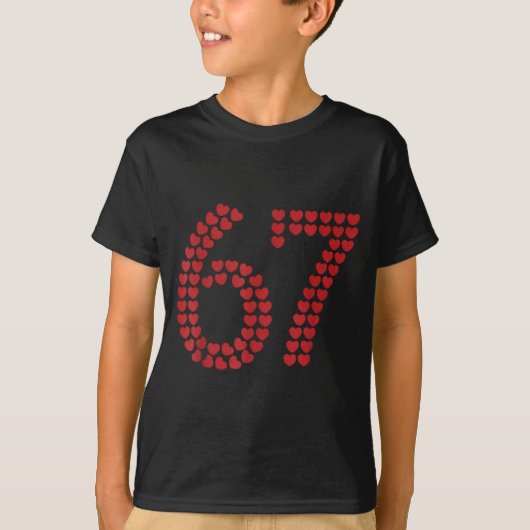 Viral Six Seven Love 67 Hearts Valentine's Day Cli Tシャツ (正面)