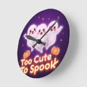 Viral Spooky Cute Ghosts 👻 Halloween Design ラウンド壁時計 (傾斜)